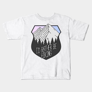 I'd Rather Be Hiking Mountain Crest Sunset Kids T-Shirt